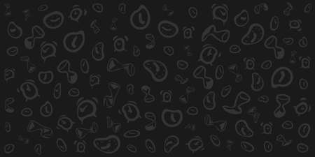 vector illustration deformed clocks on dark background around for deadline and time management conceptのイラスト素材