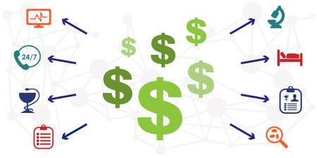 vector illustration of emergency fund money for medical and clinical needs financial supportのイラスト素材