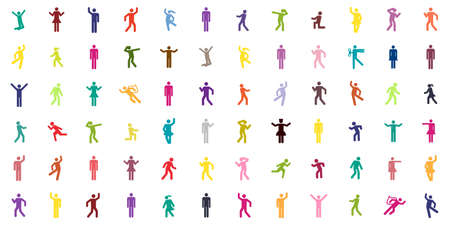 vector illustration of colorful pattern with people silhouettes for social media and team building backgroundsのイラスト素材