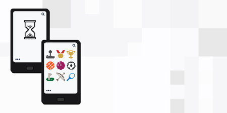 vector illustration of cellphone with pixel game icons for mobile gaming experienceのイラスト素材