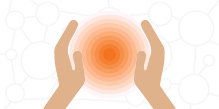 vector illustration of heating symbol and red spot for hand warmer deviceのイラスト素材