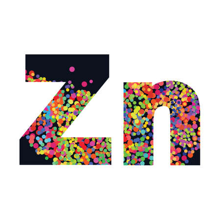 vector illustration of Zn Zinc element symbolのイラスト素材
