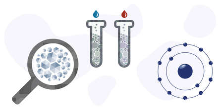 vector illustration of blood drop sample computer and laboratory diagnostics for diabetesのイラスト素材
