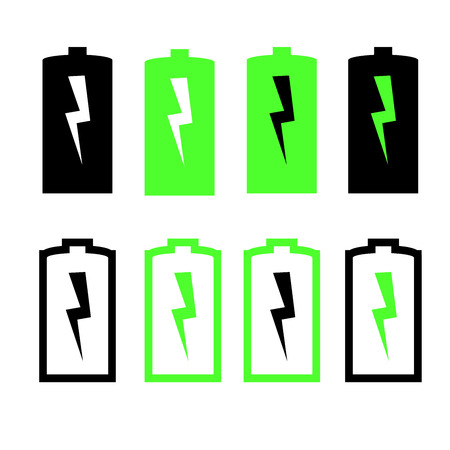 Battery life, battery level indicators. Battery vectors.のイラスト素材