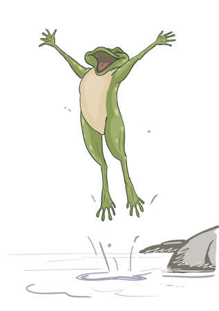 Happy frog is jumpingのイラスト素材
