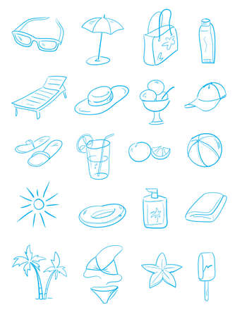 summer setのイラスト素材