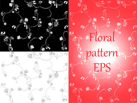 Floral pattern. Wallpaper grayscale ornamentのイラスト素材