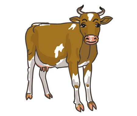 Yellow cow, cartoonのイラスト素材