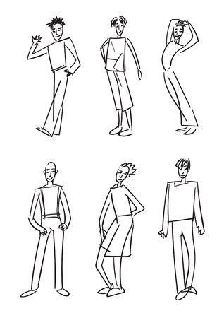 Fashion boys, sketchのイラスト素材