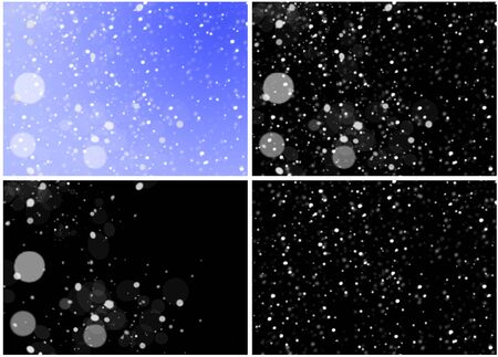 winter snowfall on black backgroundの写真素材
