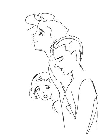 family free-hand sketchのイラスト素材