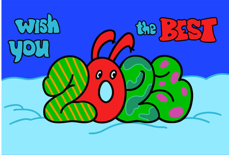 2023 new year, the year of the rabbitのイラスト素材