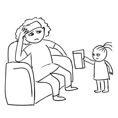 Problems with a child in the familyのイラスト素材