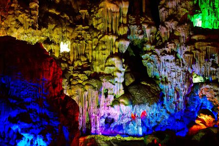 The most largest krast cave in Vietnam Ha Long bayの写真素材