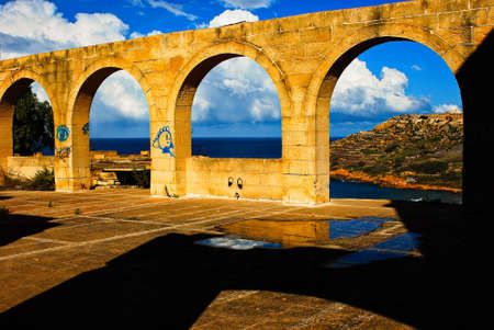 Horizon of the Mediterranean sea from the Gozo Maltese islandsのeditorial素材
