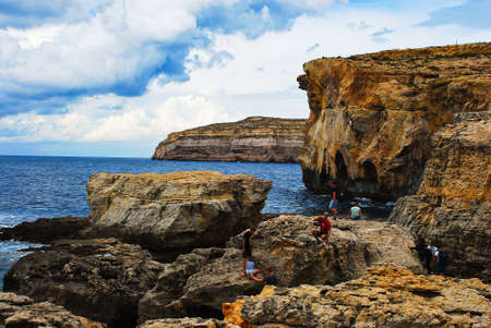 Ruins of Azure window in Gozo Maltese island where the movie Clash of the Titansのeditorial素材