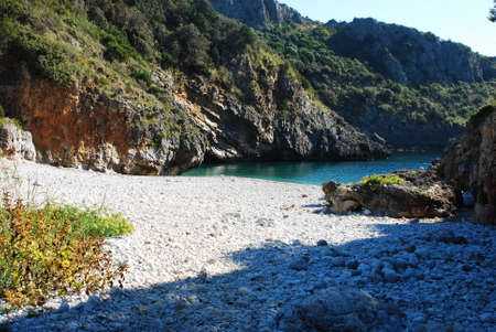 The enter in Cala Bianca Spiaggia Calabria Italy coastの写真素材