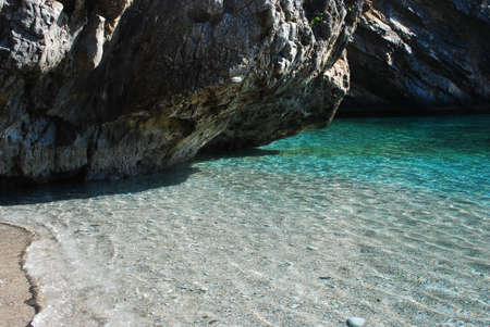 Clear water in Cala Bianca Spiaggia in Italy Calabria coastの写真素材