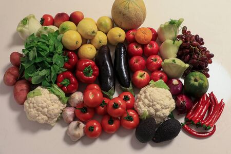 Fruits and Vegetables. Healthy organic food concept.