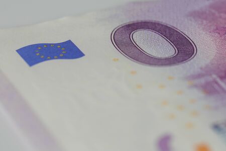 Not real Euro bill with the value "0". 0 Euro Souvenir Banknote.の写真素材