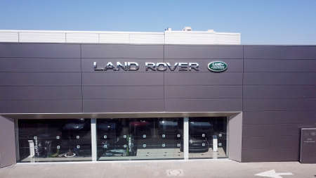 North district, Israel - July 4, 2020: Land Rover brand luxury car dealership.のeditorial素材