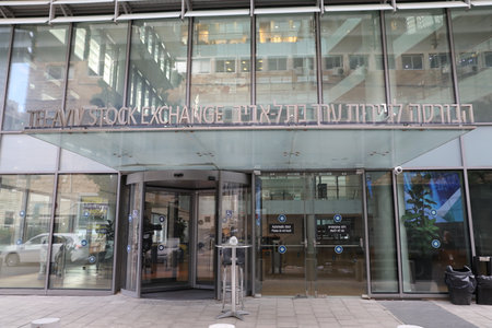 TEL AVIV, ISRAEL - November 23, 2020 : Tel Aviv Stock Exchange building in Tel Aviv, Israel.のeditorial素材