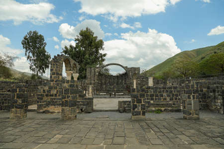 Golan Heights, ISRAEL. April 26, 2021: Kursi National Park.のeditorial素材
