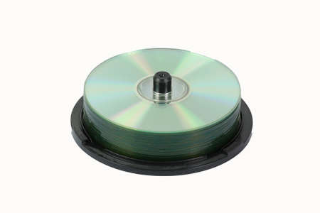 Cd stack isolated on white. Spindle of CD and DVD.の写真素材