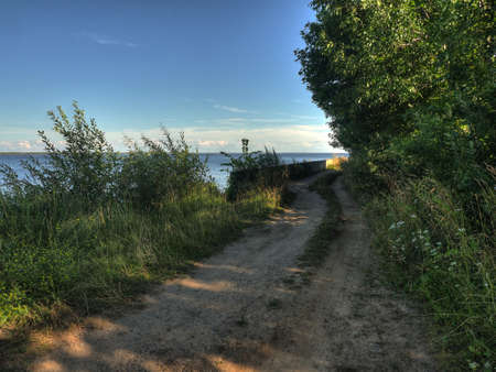 The coast of the Asaf Islands on the Volga River of the Nizhny Novgorod region in summerの写真素材