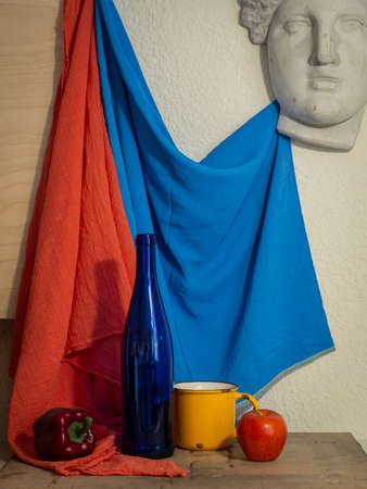 academic still life with objects and draperiesの写真素材