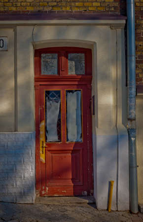 an old door in the old city of Lviv in Ukraineの写真素材
