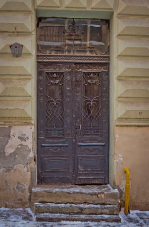 the old door of the old house of the city of Lvivのeditorial素材
