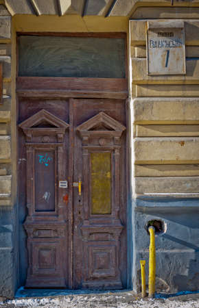 the old door of the old house of the city of Lvivのeditorial素材
