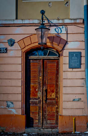 the old door of the old house of the city of Lvivのeditorial素材