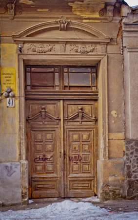 the old door of the old house of the city of Lvivのeditorial素材