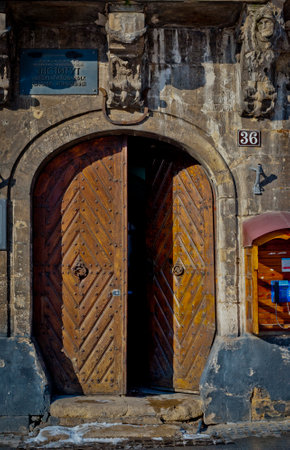 the old door of the old house of the city of Lvivのeditorial素材