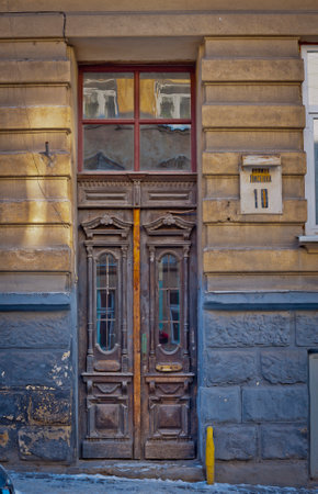 the old door of the old house of the city of Lvivのeditorial素材