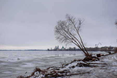 frozen Lake Nero near the city of Rostov the Greatの写真素材