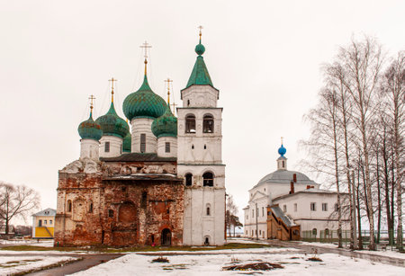 winter view of Rostov the Great, temple, monastery, Kremlinの写真素材