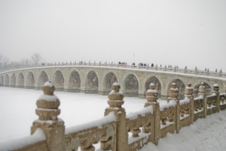 the Seventeen-Arch-Bridge in the Summer Palaceの写真素材