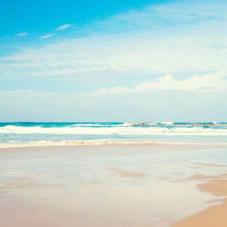 Background with sea and blue skyの写真素材