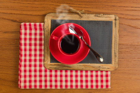 Coffee on chalkboardの写真素材
