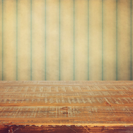 Retro background with wooden deckの写真素材