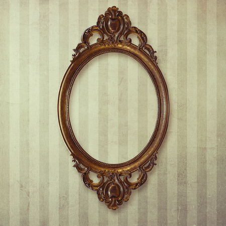 Vintage frame over grunge texture wallの写真素材