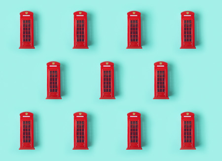 London red telephone booth background pattern. Creative minimal conceptの写真素材