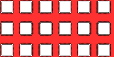 Seamless pattern of photo frames on a red background. Vector illustration.