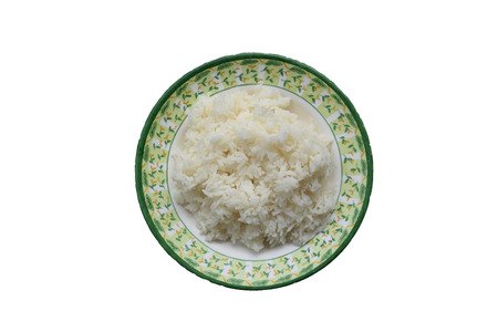 Rice dish isolated on write background.の写真素材