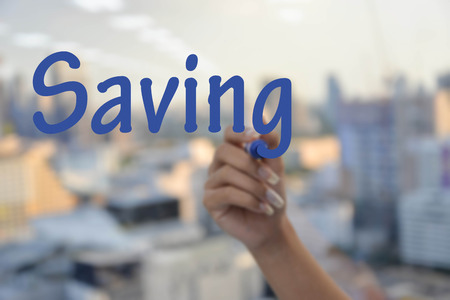 Saving wordingの写真素材