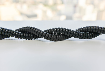 Spiral phone lineの写真素材