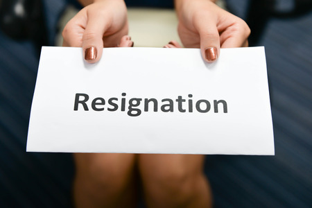 Business woman submitted the Letter of Resignationの写真素材